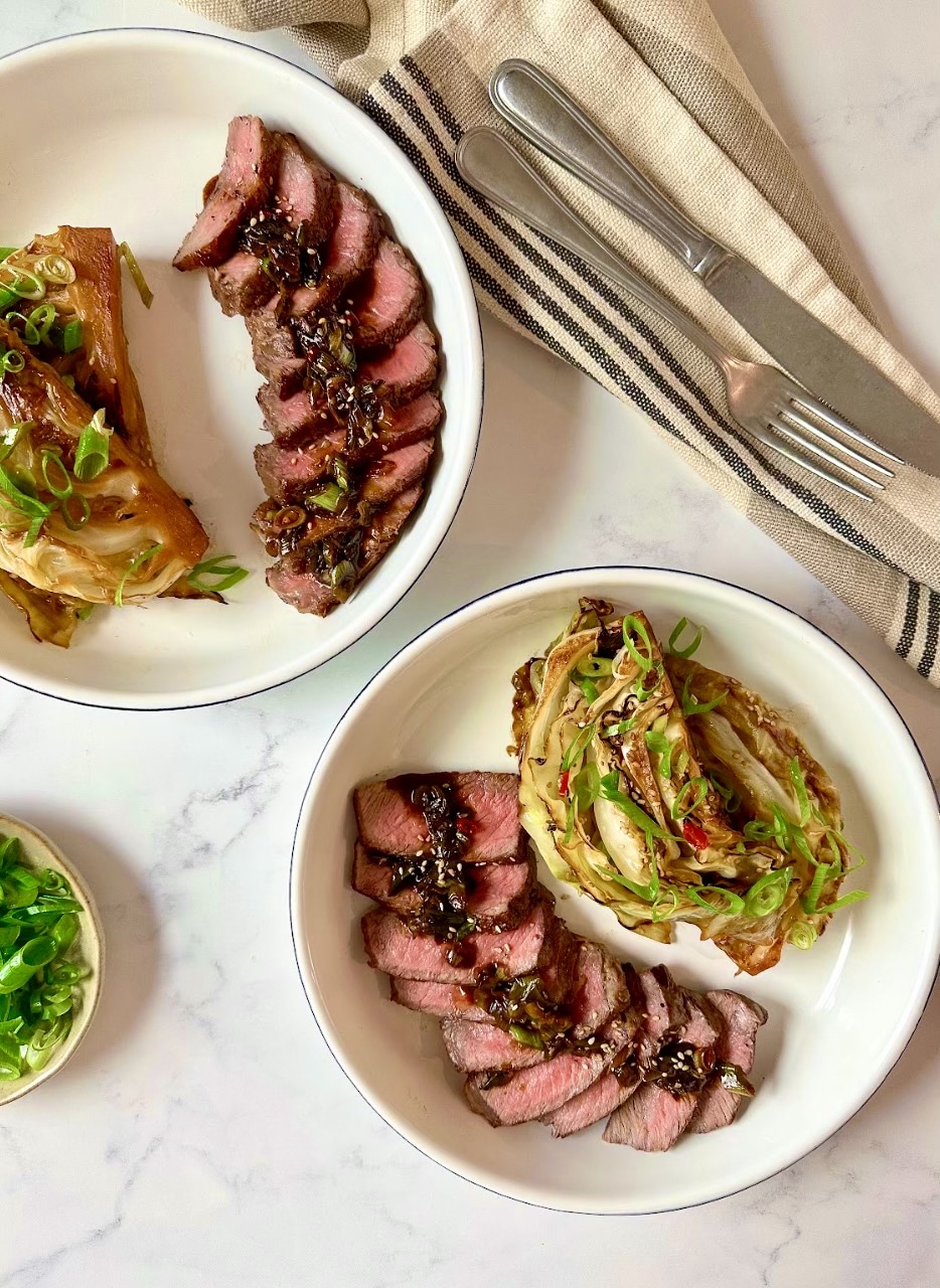 Grilled Miso Cabbage Steak