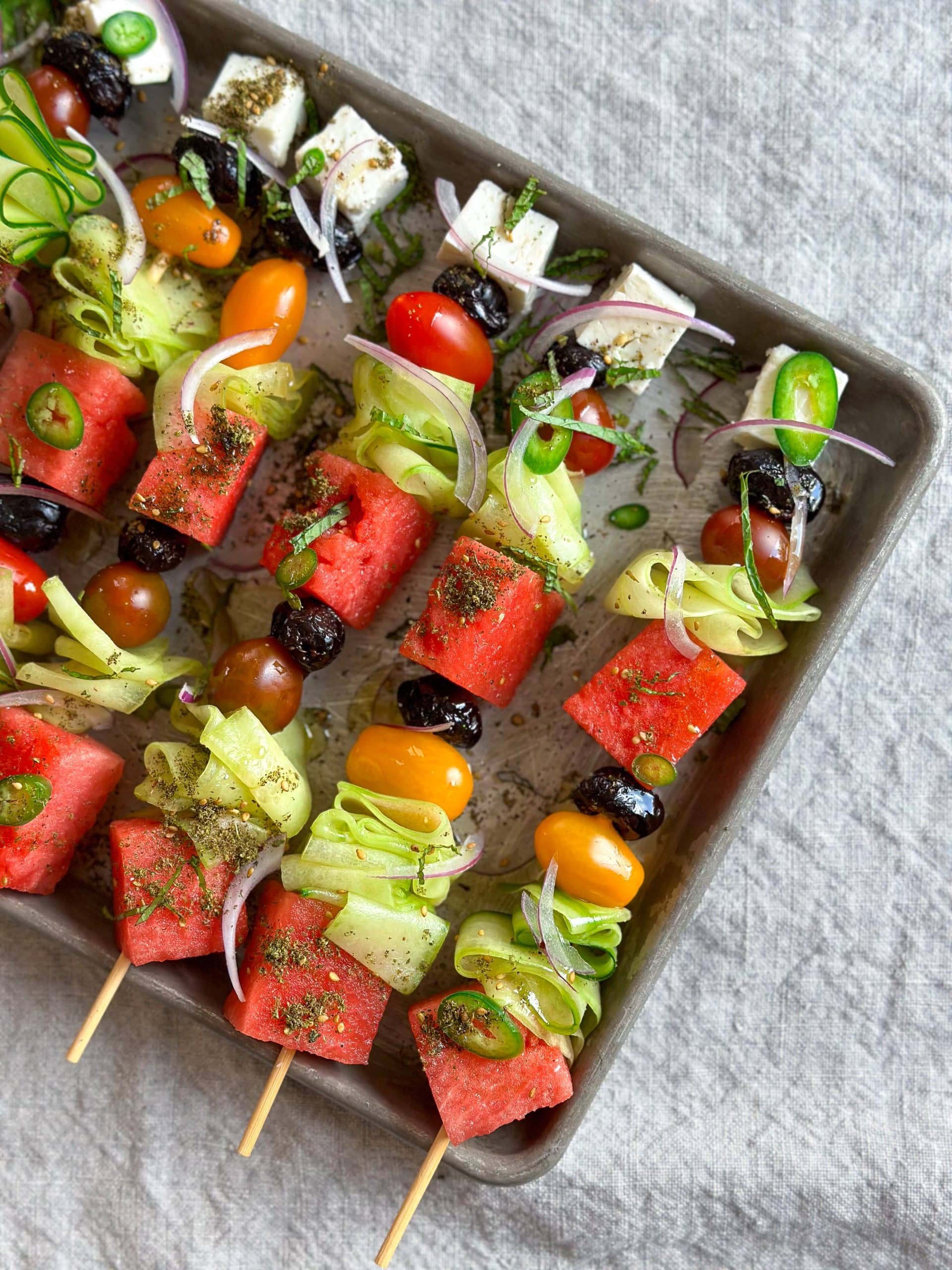 Sweet & Savory Watermelon Skewers: A Delicious Combination