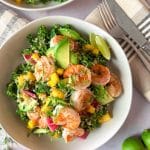 Spicy Shrimp & Kale Bowl with Mango.