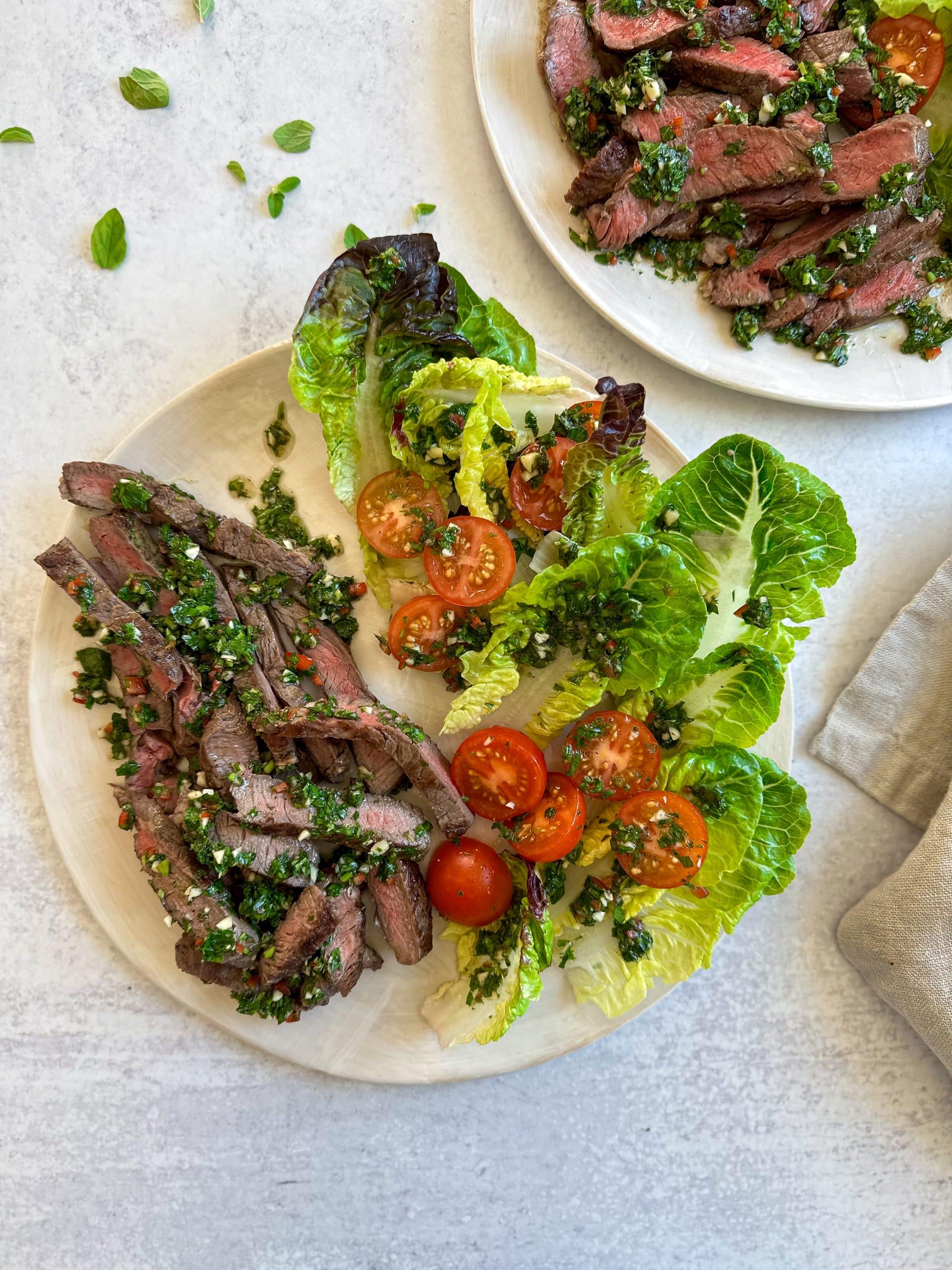 Perfect steak & romaine boats